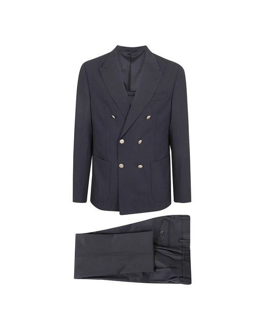 Eleventy Blue Double Breasted Suits for men