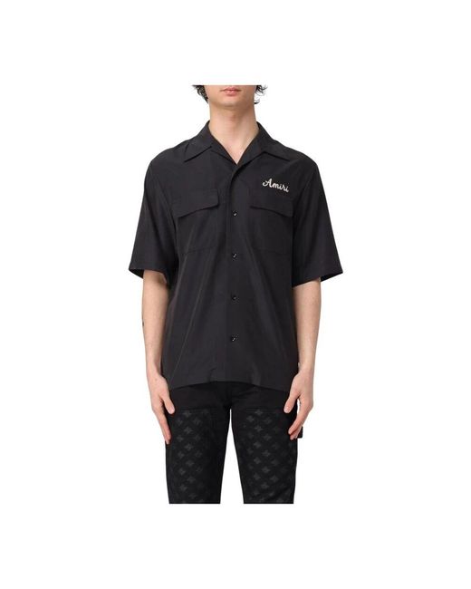 Amiri Schwarzes Kurzarm-Casual-Hemd in Black für Herren
