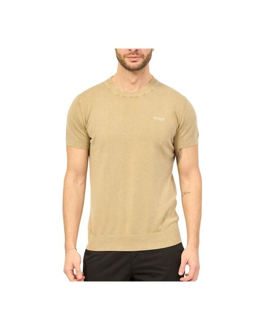Guess Cornell gewaschenes t-shirt in khaki in Yellow für Herren