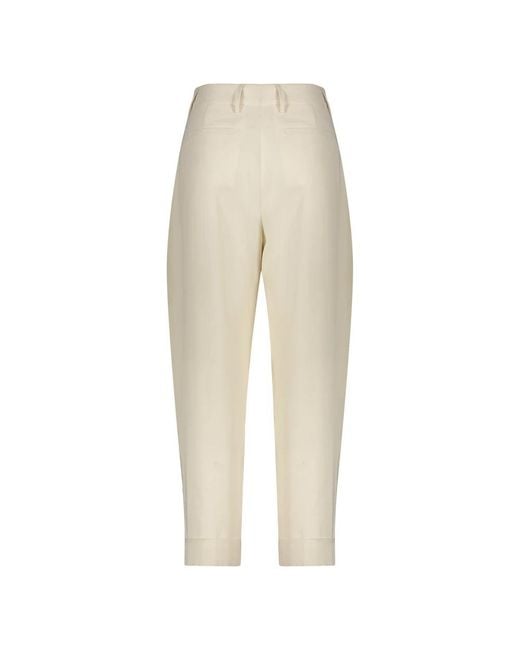 Moorer Natural Cropped Trousers