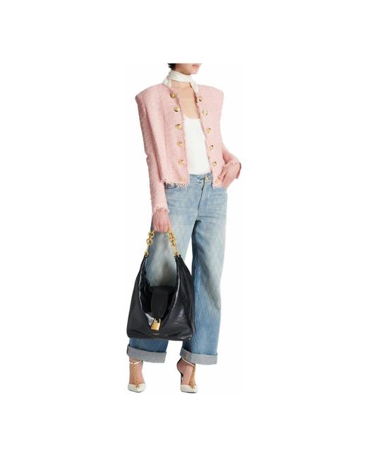 Balmain Pink Tweed Jackets