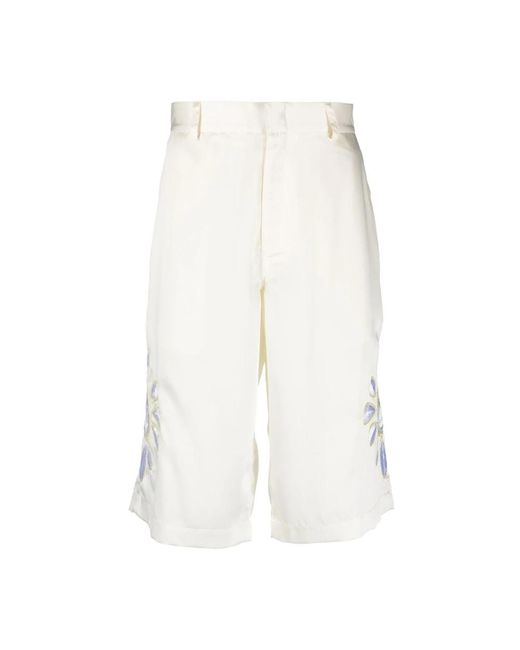 Bluemarble White Long Shorts for men