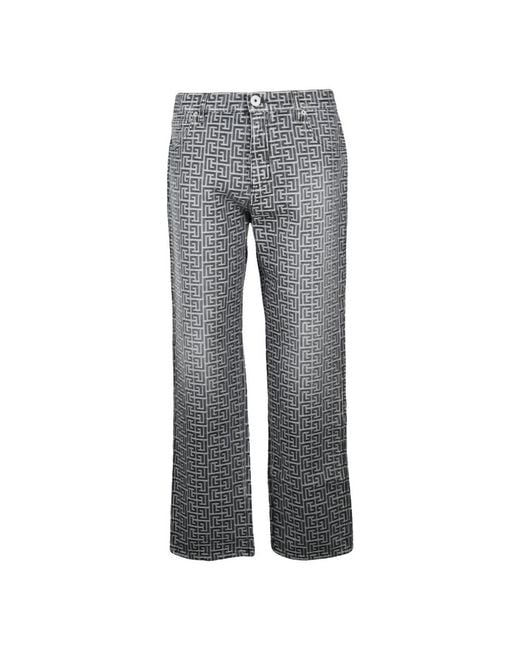 Balmain Gray Straight Fit Jeans for men