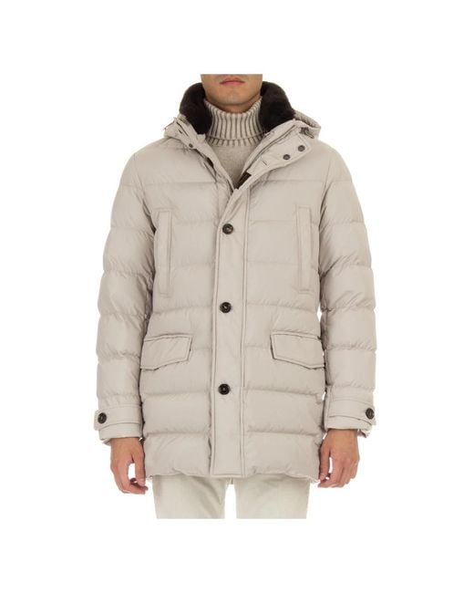 Moorer Gray Down Jackets for men