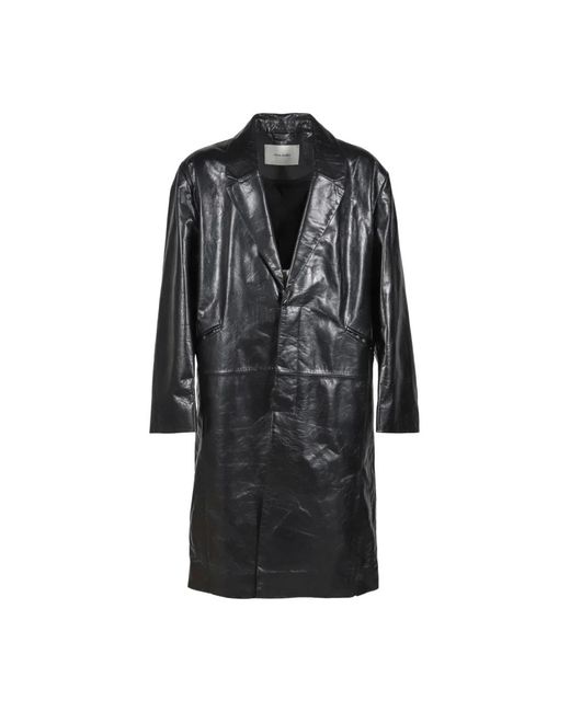 Entire studios Jassen ,Zwart ,Leer Single Breasted Leather Coat in het Black