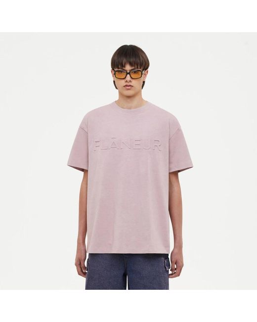 flâneur Geprägtes Logo-T-Shirt in Purple für Herren