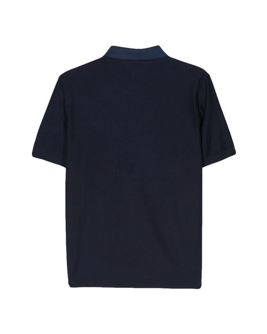 Corneliani Kontrast baumwoll polo shirt in Blue für Herren