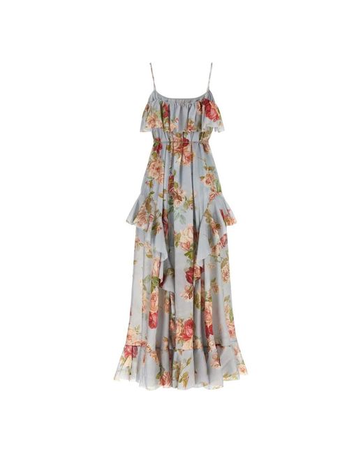 Zimmermann Roselight Frill Maxi Jurk in het Multicolor