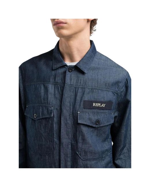 Replay Light Jackets in het Blue voor heren
