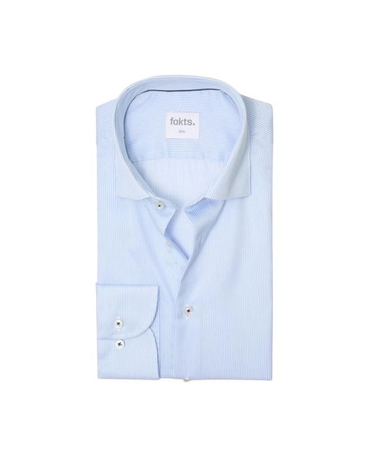 fakts Overhemden ,Blauw ,Leer 9041 Shirt Slim Fit in het Blue voor heren