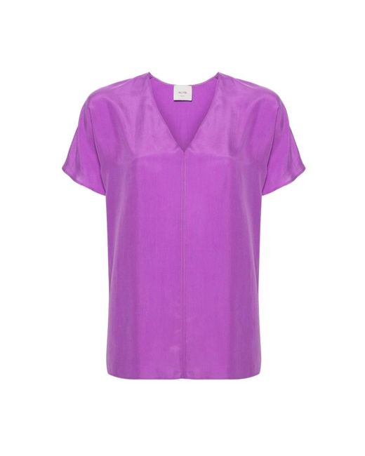 Elegante blusa per donne di Alysi in Purple