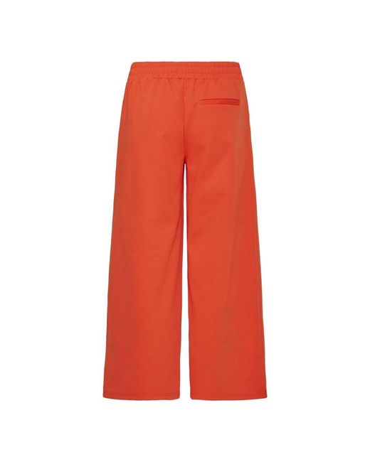 Ichi Red Wide Trousers