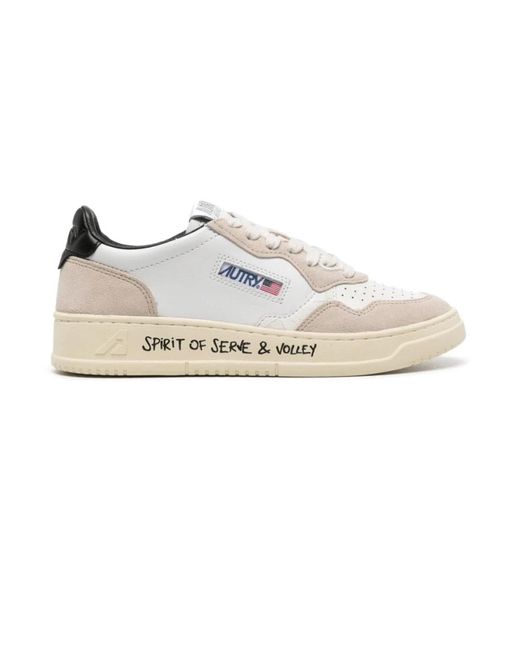 Autry White Sneakers mit rissigem effekt und logo-details