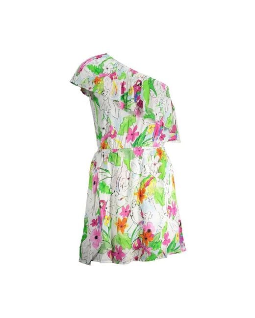 Desigual Witte One-Shoulder Damesjurk in het Green