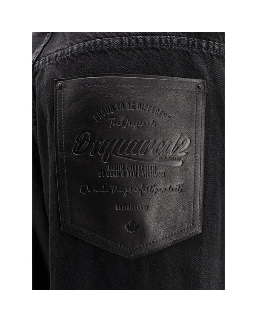 Wide Jeans DSquared² de hombre de color Black