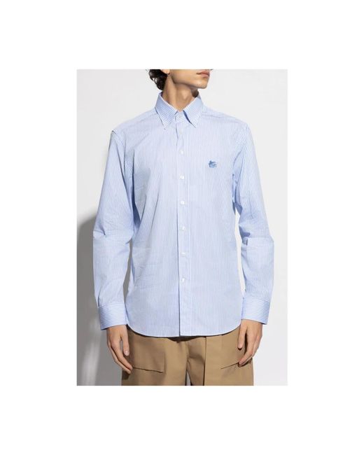 Etro Gestreiftes Button-Down-Hemd in Blue für Herren