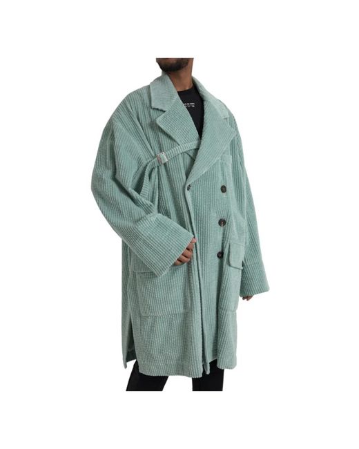 Dolce & Gabbana Green Double-Breasted Coats for men