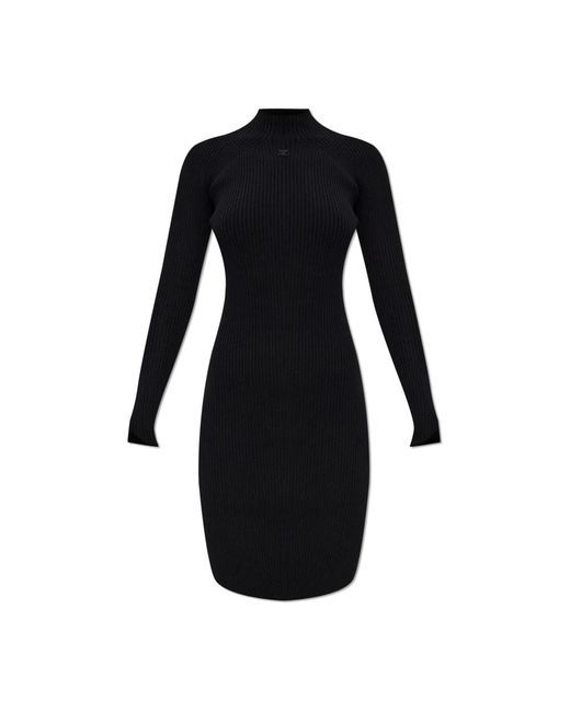 Courreges Kleedjes ,Zwart ,Geribbelde Jurk in het Black