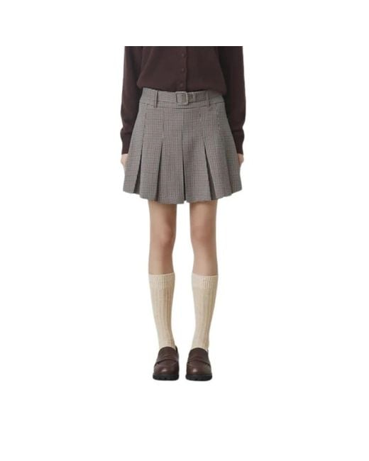 Suncoo Geruite Mini Rok in het Black