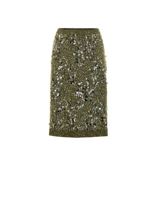 Gucci Rokken ,Groen ,Pailletten Groene Pailletten Gebreide Rok in het Green