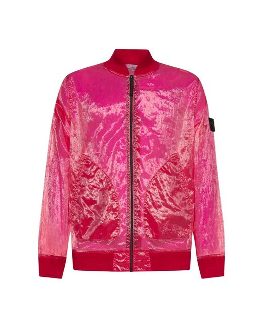 Stone Island Pink Bomber Jackets for men