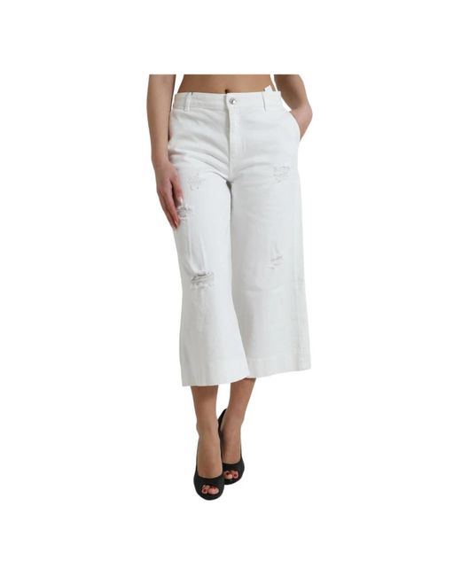 Dolce & Gabbana Gray Cropped Jeans