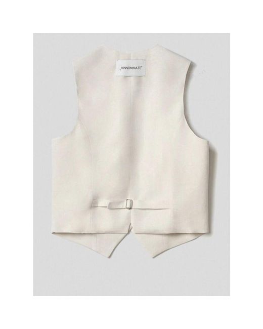 hinnominate White Elegante Leinen Elfenbeinweste