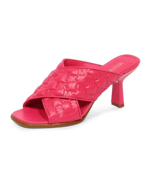 Michael Kors Pink Heeled Mules