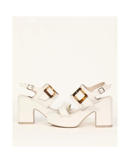 Shoes > sandals > high heel sandals Albano en coloris White