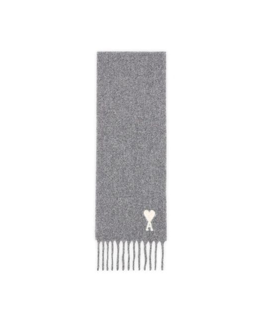AMI Gray Winter Scarves for men