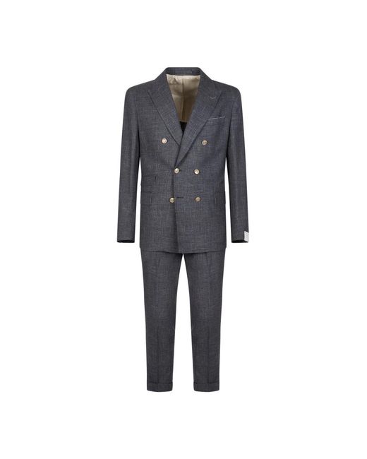 Eleventy Gray Double Breasted Suits for men