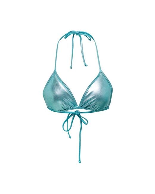 ONLY Blue Glänzender triangel bikini top