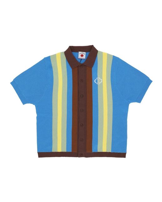 ICECREAM Truien & Vesten ,Veelkleurig ,Katoen Blauwe Jacquard Gebreide Korte Mouw Vest in het Blue voor heren