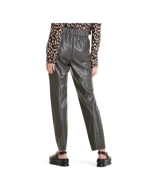 Marc Cain Gray Leather Trousers