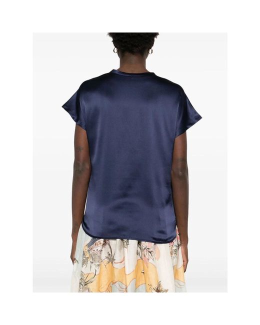 Pinko Overhemden ,Blauw ,Satijn Farida Blouse in het Blue