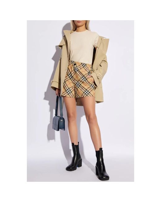 Burberry T-Shirt Met Logo in het Natural