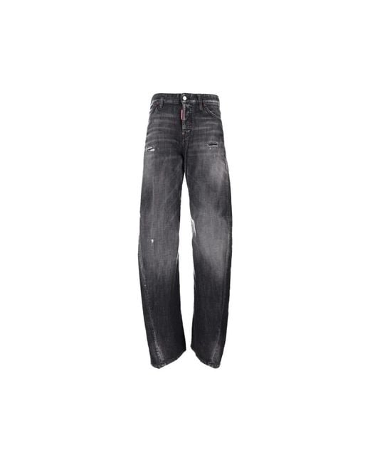 DSquared² Gray Loose-Fit Jeans