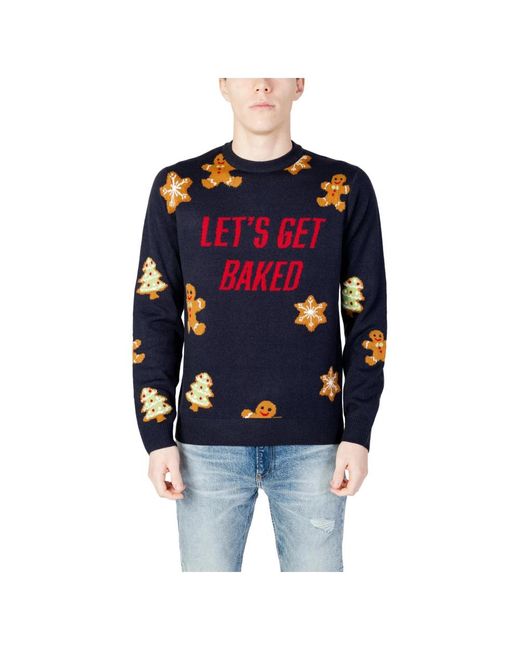 Only & Sons Weihnachtspullover let's get baked blau in Blue für Herren