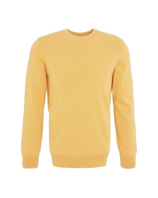 Round-Neck Knitwear di Barbour in Yellow da Uomo
