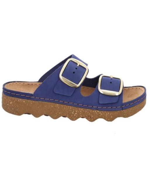 Rohde Schoenen ,Blauw ,Leer Slippers in het Blue
