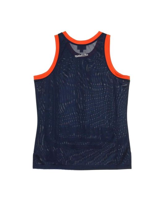 Mitchell & Ness Fitness ,Blauw ,Polyester Nba Team Heritage Basketball Tank Top in het Blue voor heren