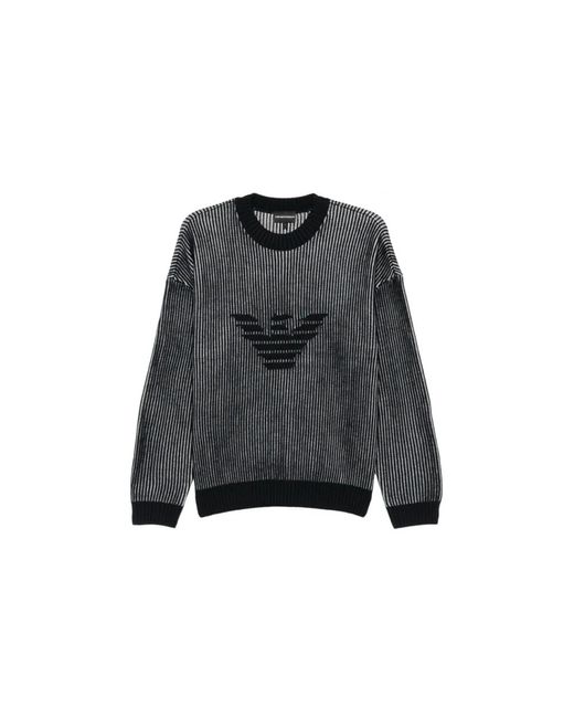 Round-Neck Knitwear di Emporio Armani in Gray da Uomo