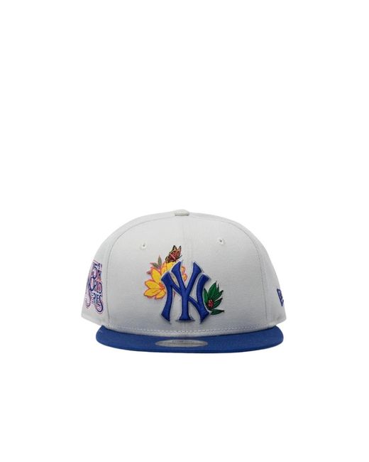 Cappellino da baseball yankees con dettagli floreali di KTZ in Blue da Uomo