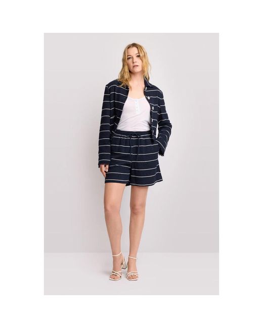 Kocca Korte Broeken ,Blauw ,Leer Chique Shorts Met Middellange Pijpen in het Blue