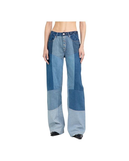 Jeans > wide jeans MARINE SERRE en coloris Blue