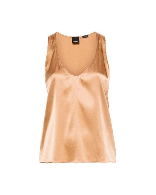 Pinko Orange Sleeveless Tops
