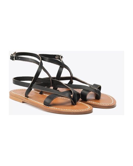 K. Jacques Brown Flat Sandals