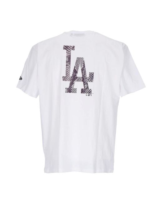 KTZ Tops ,Wit ,Katoen Dodgers Logo Oversize Tee Wit in het White voor heren