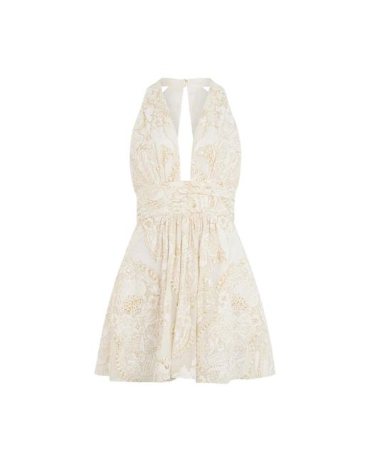 Roberto Cavalli White Short Dresses