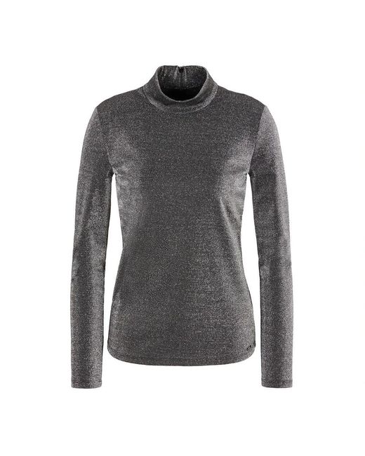 ARMANI EXCHANGE Gray Lurex rollkragen langarm pullover